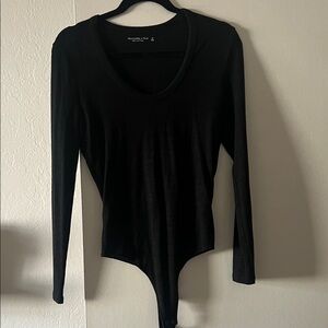 Abercrombie & Fitch Black Scoop Neck Bodysuit